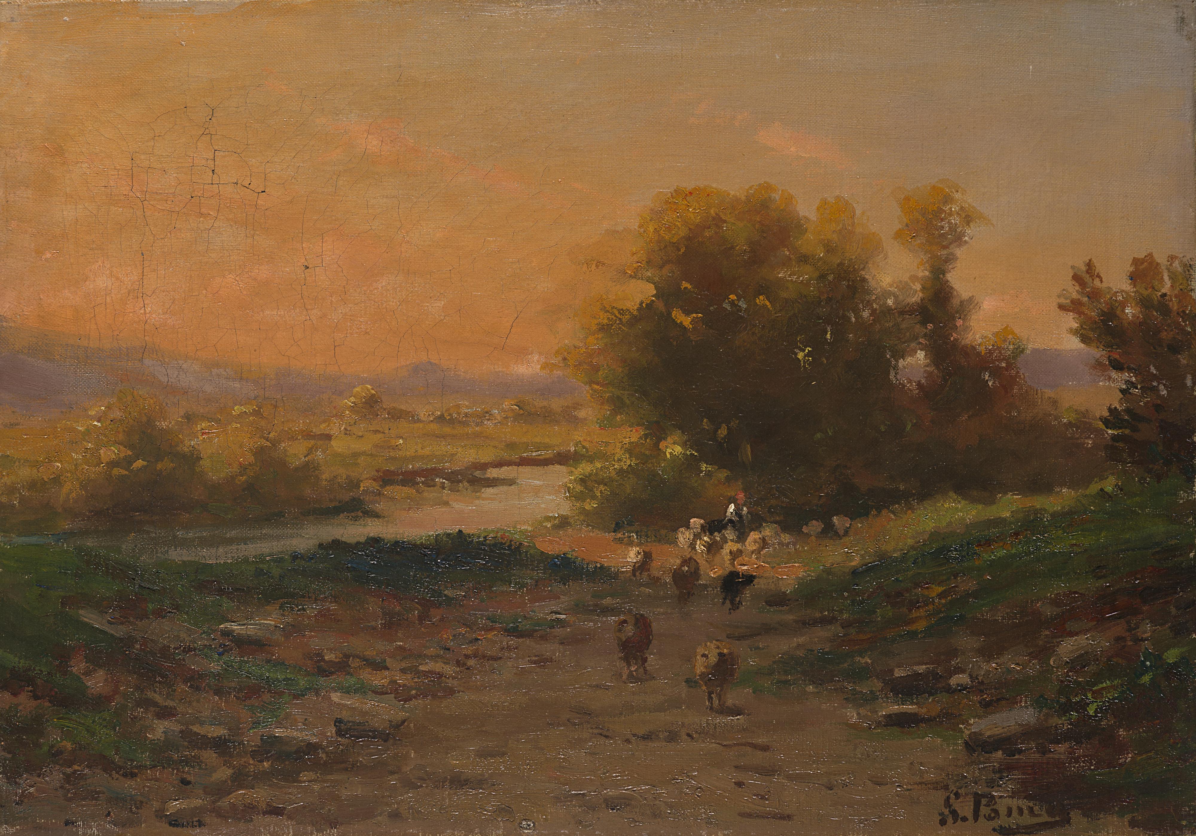 Silvio Poma - Paesaggio con gregge