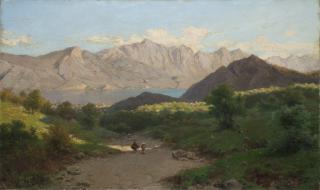 Silvio Poma - Veduta del lago di Lecco dalla Valmadrera