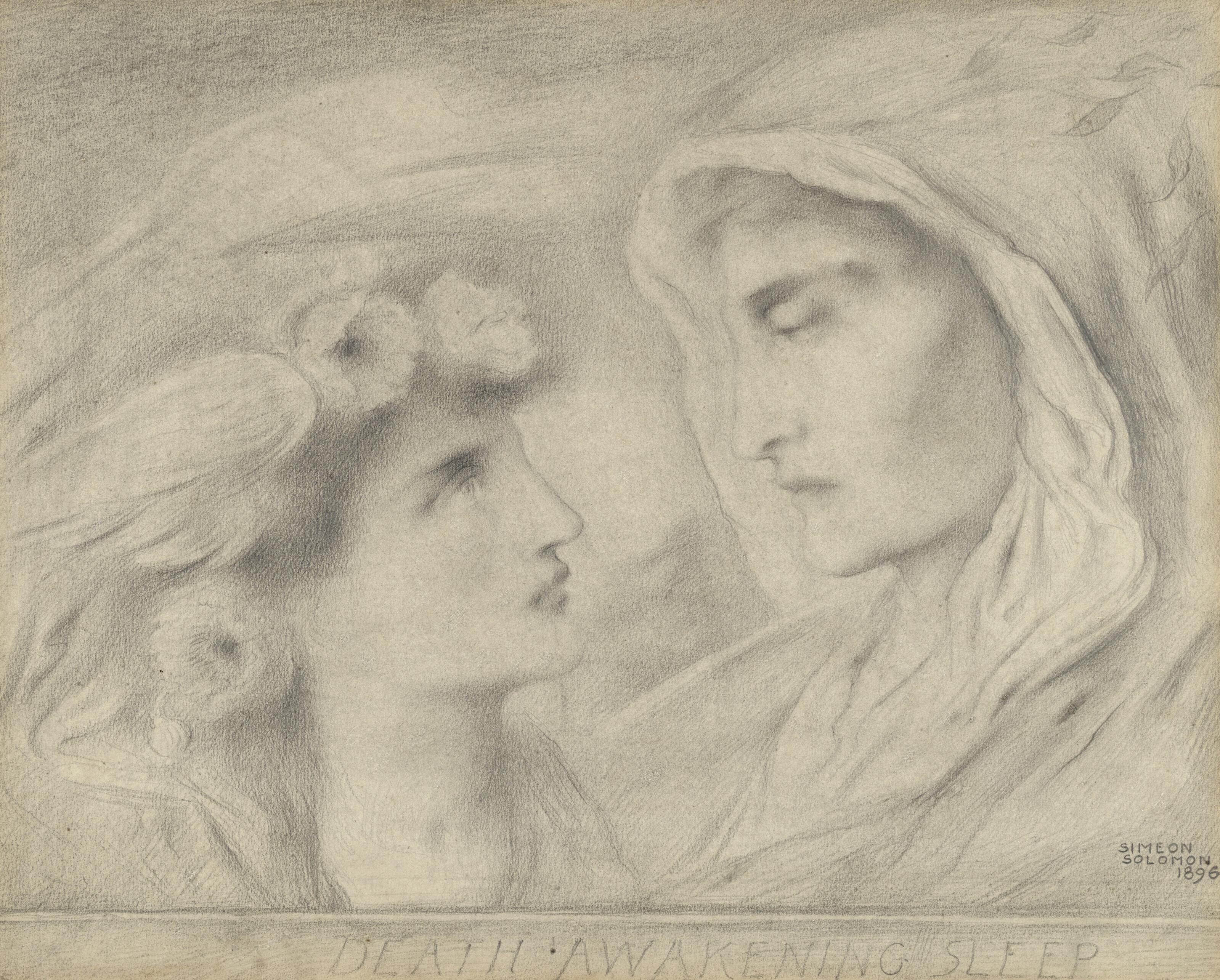 Simeon Solomon - Death awakening Sleep