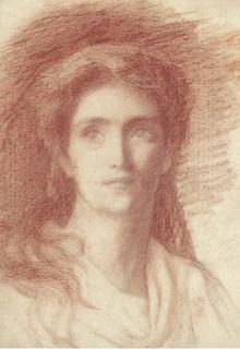Simeon Solomon - Portrait of a woman, bust-length