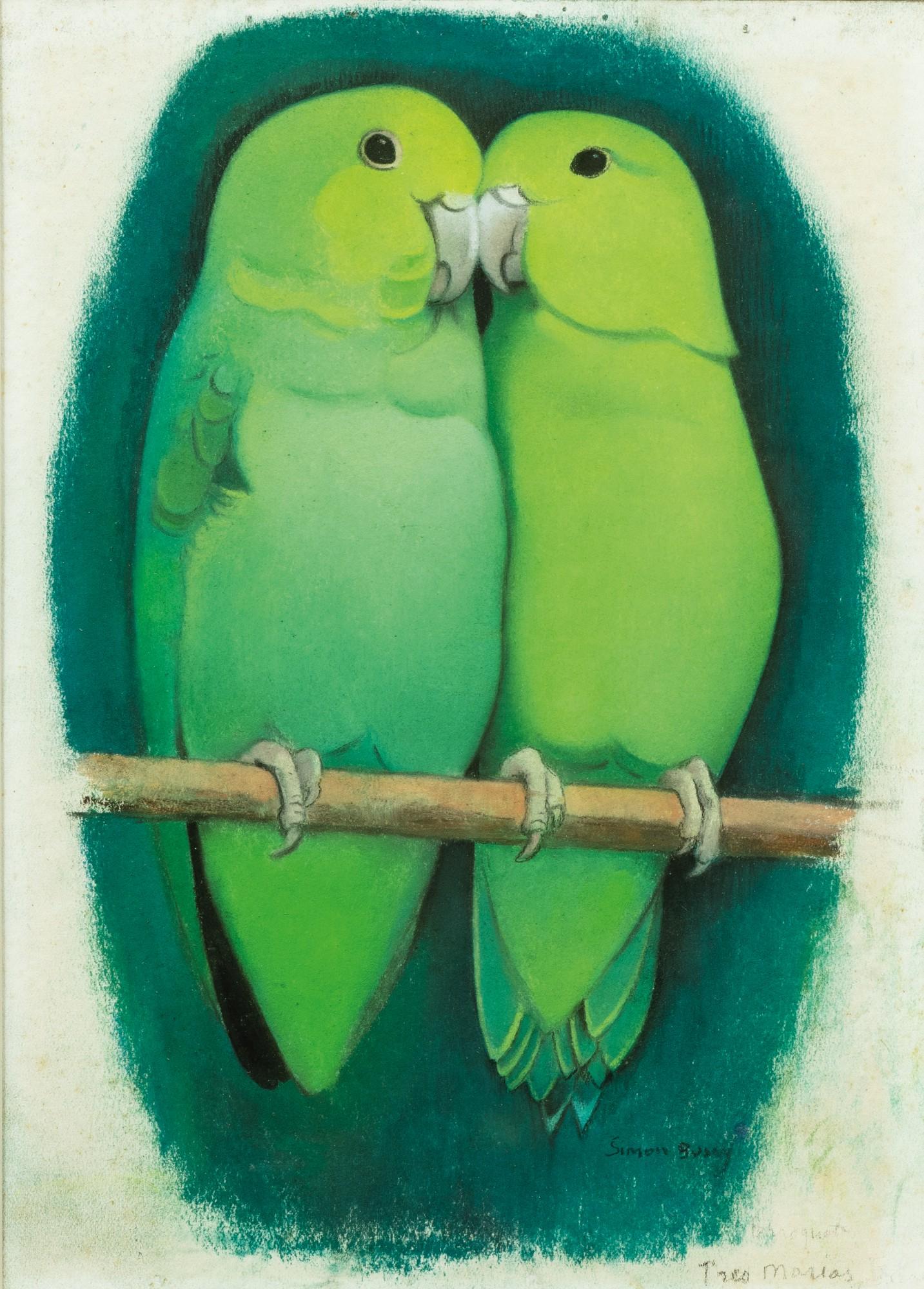 Simon Albert Bussy - Deux perroquets