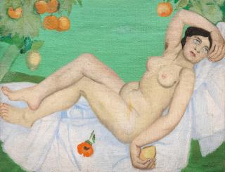 Simon Albert Bussy - Portrait of Dorothy reclining