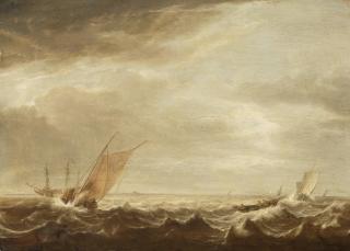 Simon De Vlieger - Shipping In A Stormy Sea