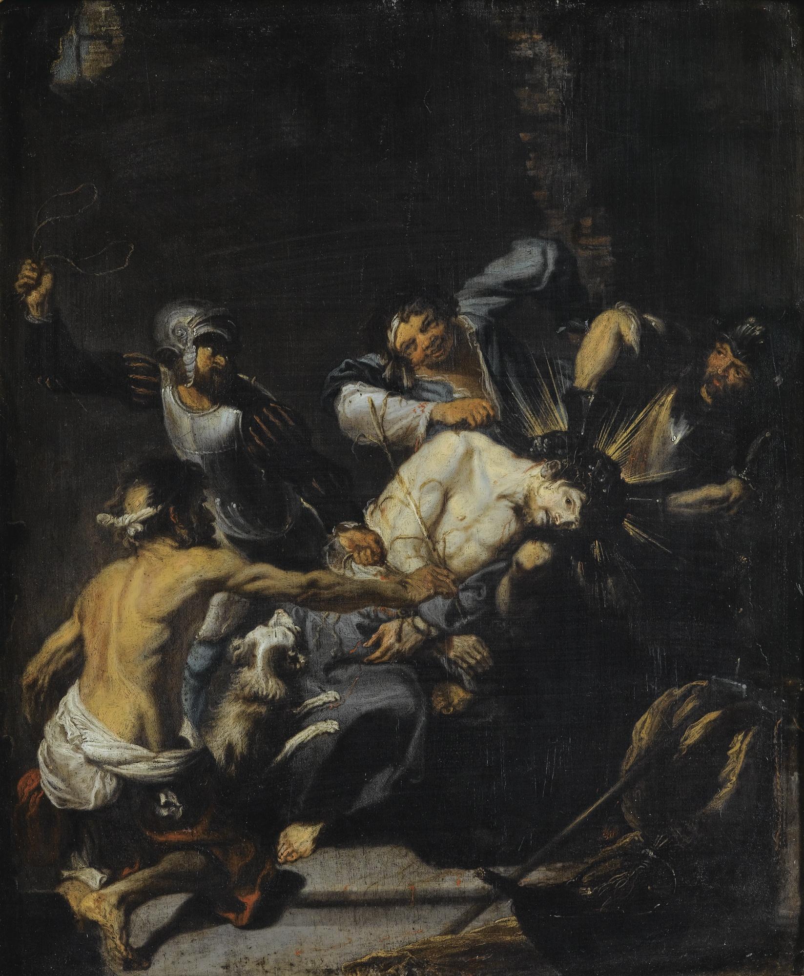 Simon De Vos - Le Couronnement D\'Épinessimon De Vos ; The Crowning With Thorns ; Oil On Copper