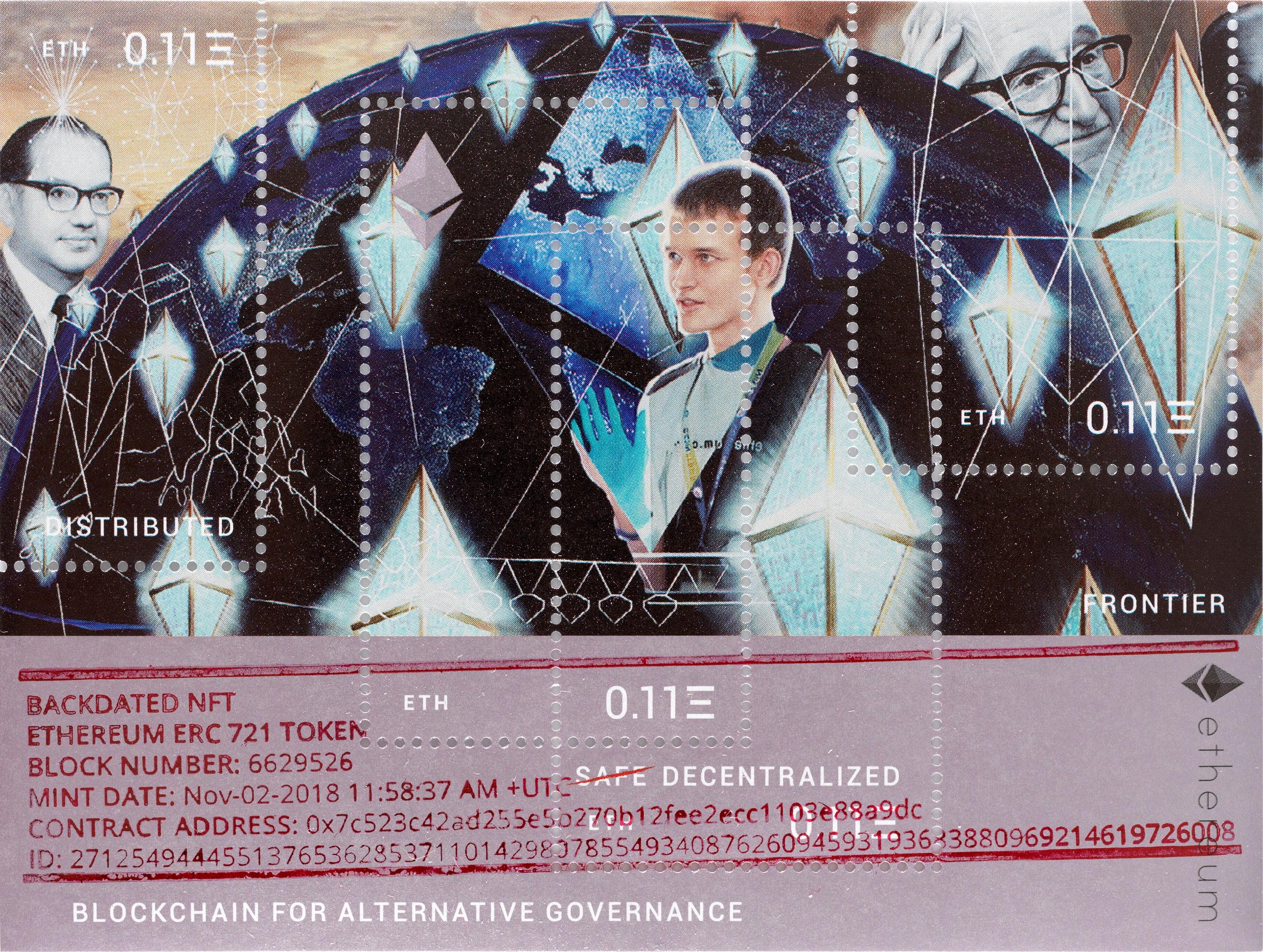 Simon Denny - Backdated NFT/Ethereum Stamp