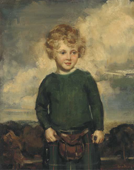 Simon Elwes, R.A. - Portrait of David Randolph Moray Stuart, 2Nd Viscount Stuart of Findhorn, Aged 7