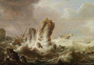 Simon Jacobsz. Vlieger - Schiffbruch in stürmischer See