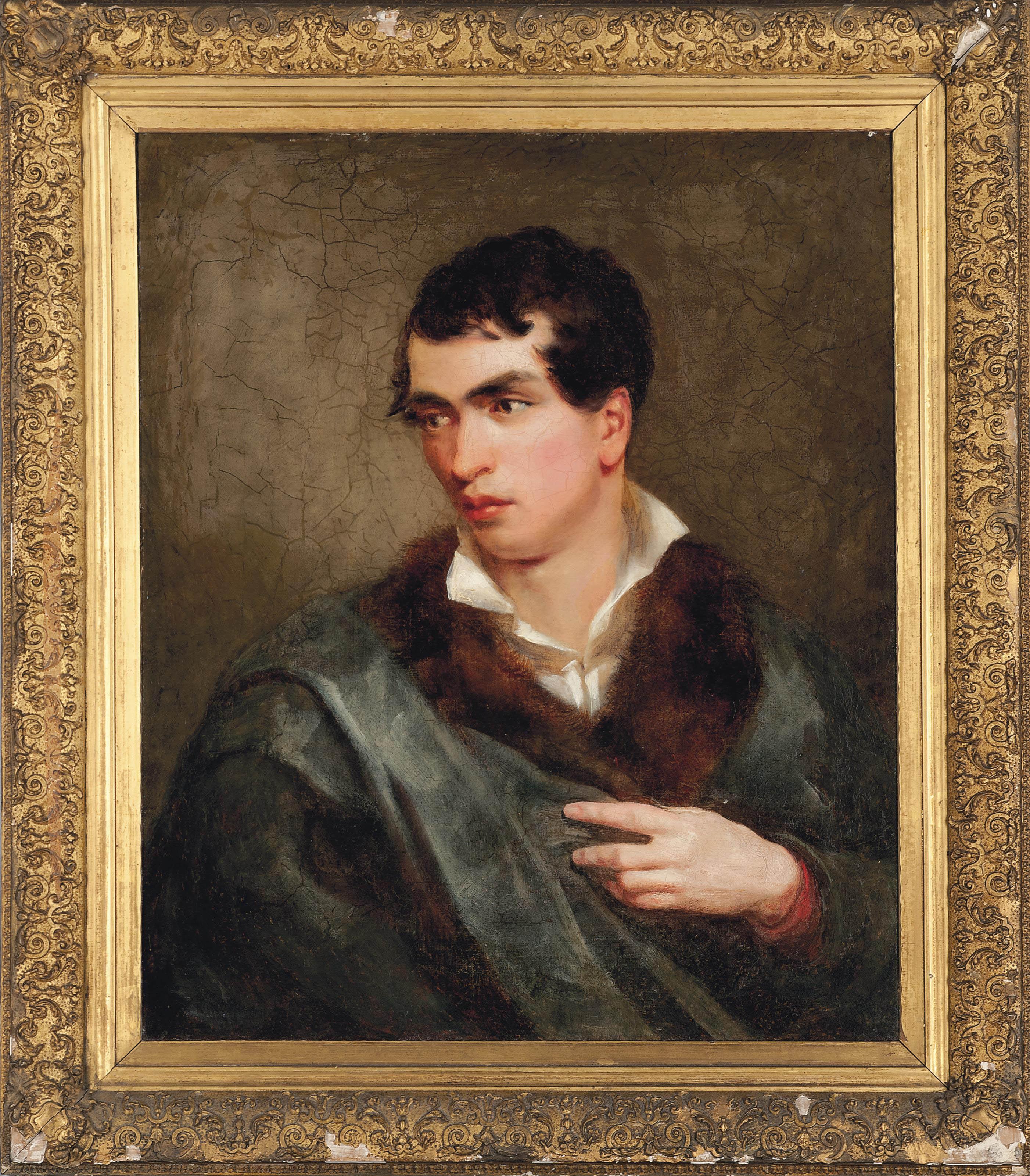 Simon Jacques Rochard - Portrait Of A Gentleman, Half-Length, In A Fur Lined Wrap