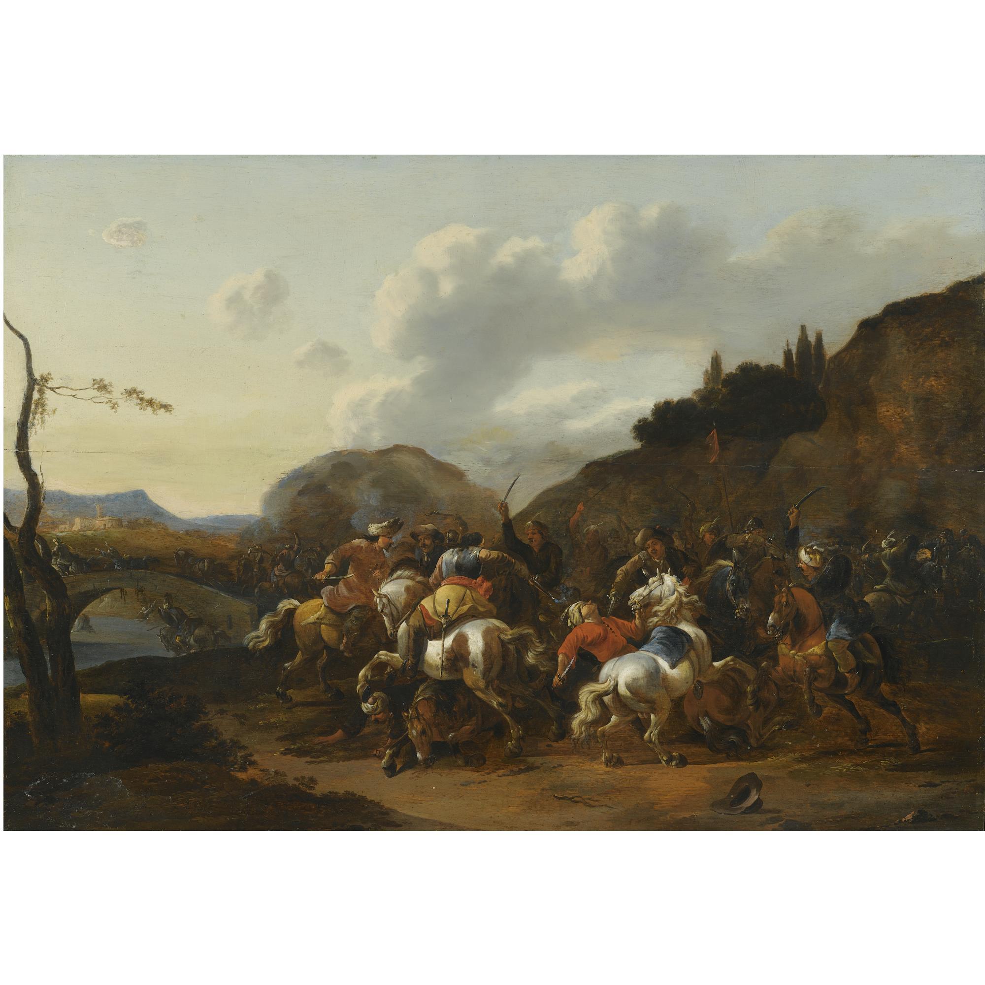 Simon Johannes Van Douw - A Battle Skirmish Between Christians And Turks
