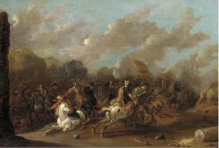 Simon Johannes van Douw - A cavalry skirmish between Christians and Turks