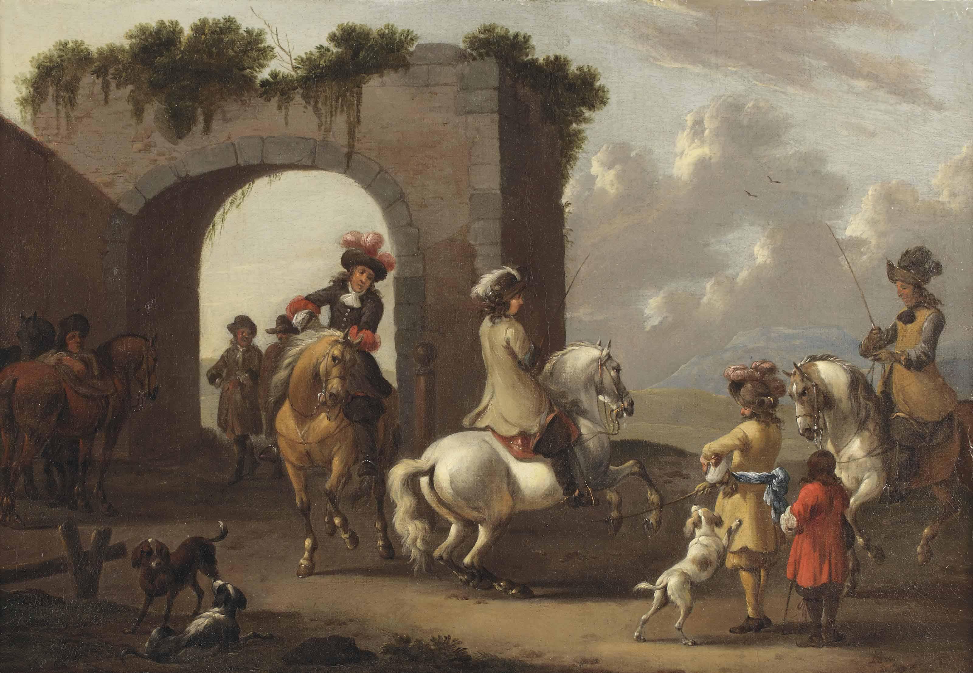 Simon Johannes Van Douw - A Riding School