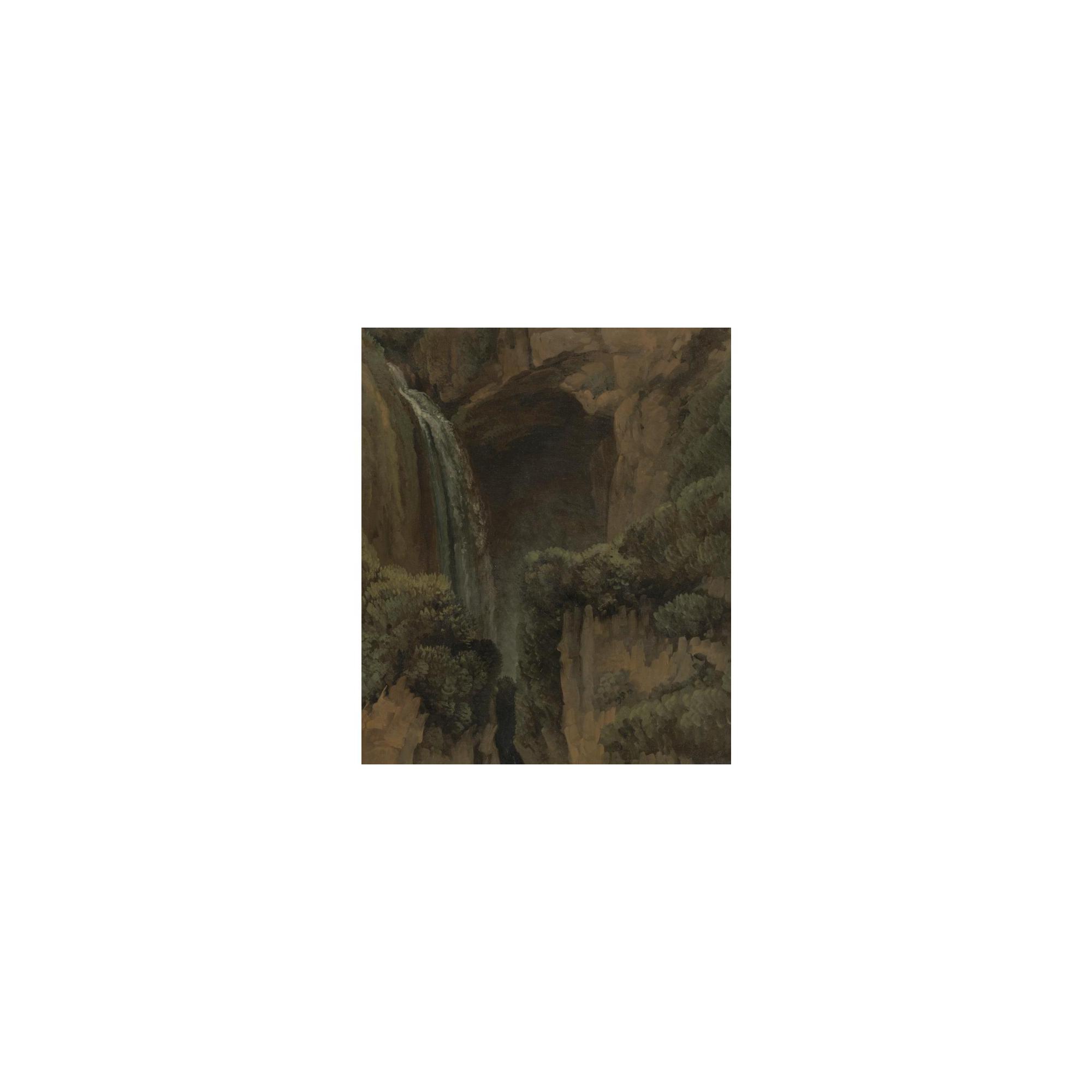 Simon-Joseph-Alexandre-Clément Denis - A Waterfall And A Grotto At Tivoli  