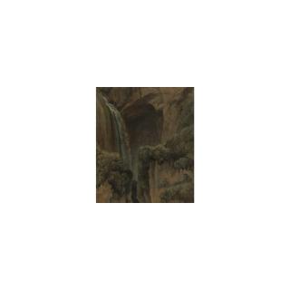 Simon-Joseph-Alexandre-Clément Denis - A Waterfall And A Grotto At Tivoli  