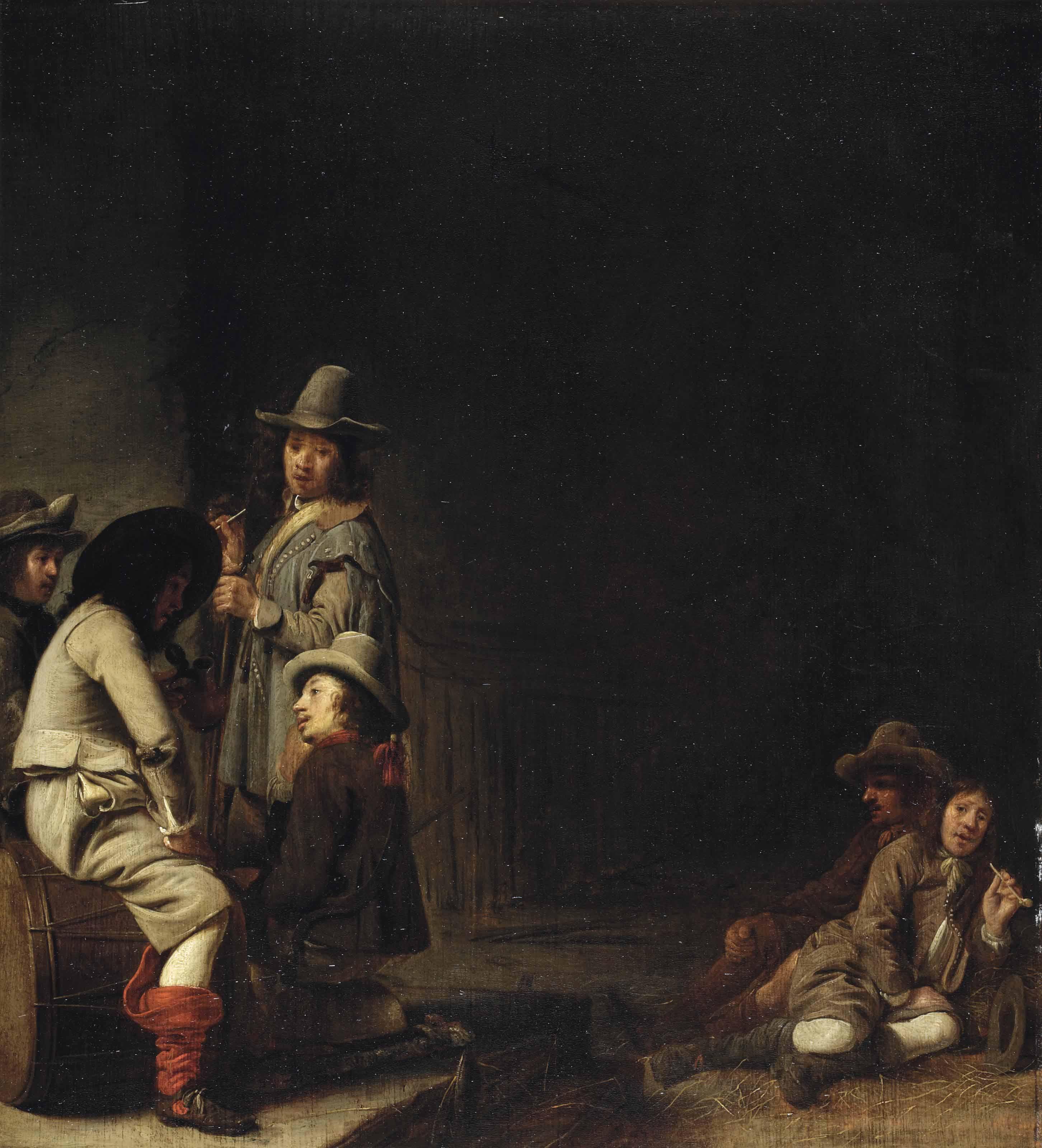 Simon Kick - Soldiers Smoking, Drinking And Resting In A Guardroom