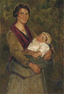 Simon Maris - Moeder en kind: A mother with her child