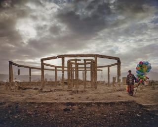 Simon Norfolk - Former teahouse in a park next to the Afghan exhibition of economic and social achievements in the Shah Shahid district of Kabul, 2003