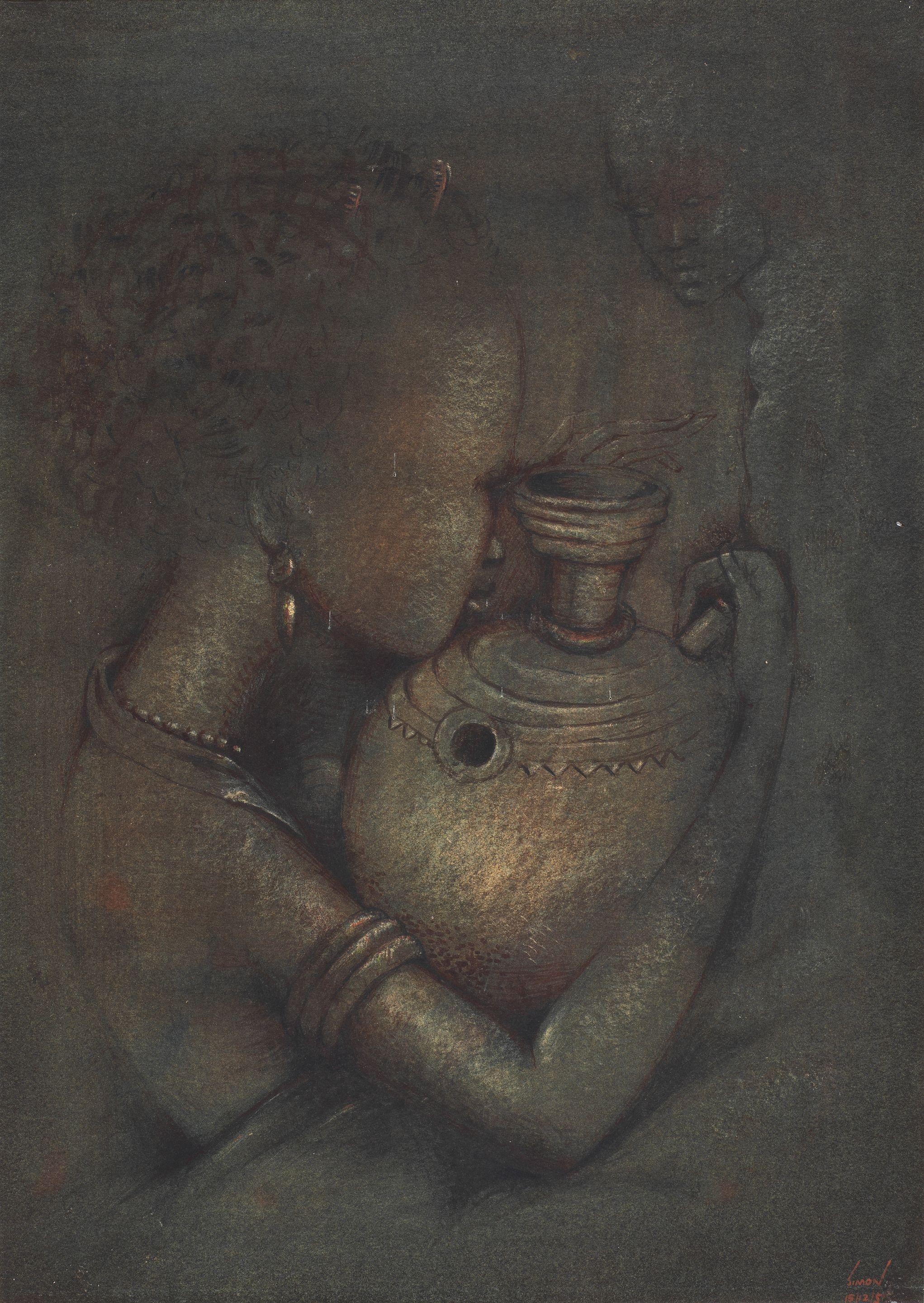 Simon Okeke - Girl with urn