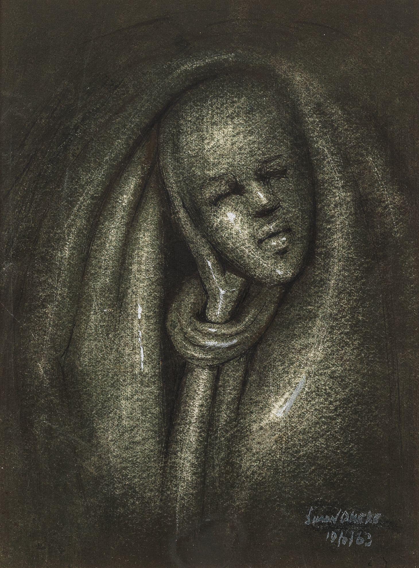 Simon Okeke - Head of a woman