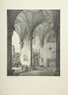 Simon Quaglio - 4 Bll.: Ansichten von gotischen Kirchenbauten.