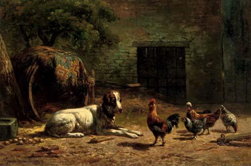 Simon van den Berg - Boerderijtafereel: farmyard friends