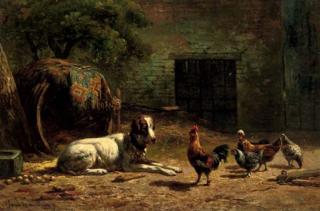 Simon van den Berg - Boerderijtafereel: farmyard friends