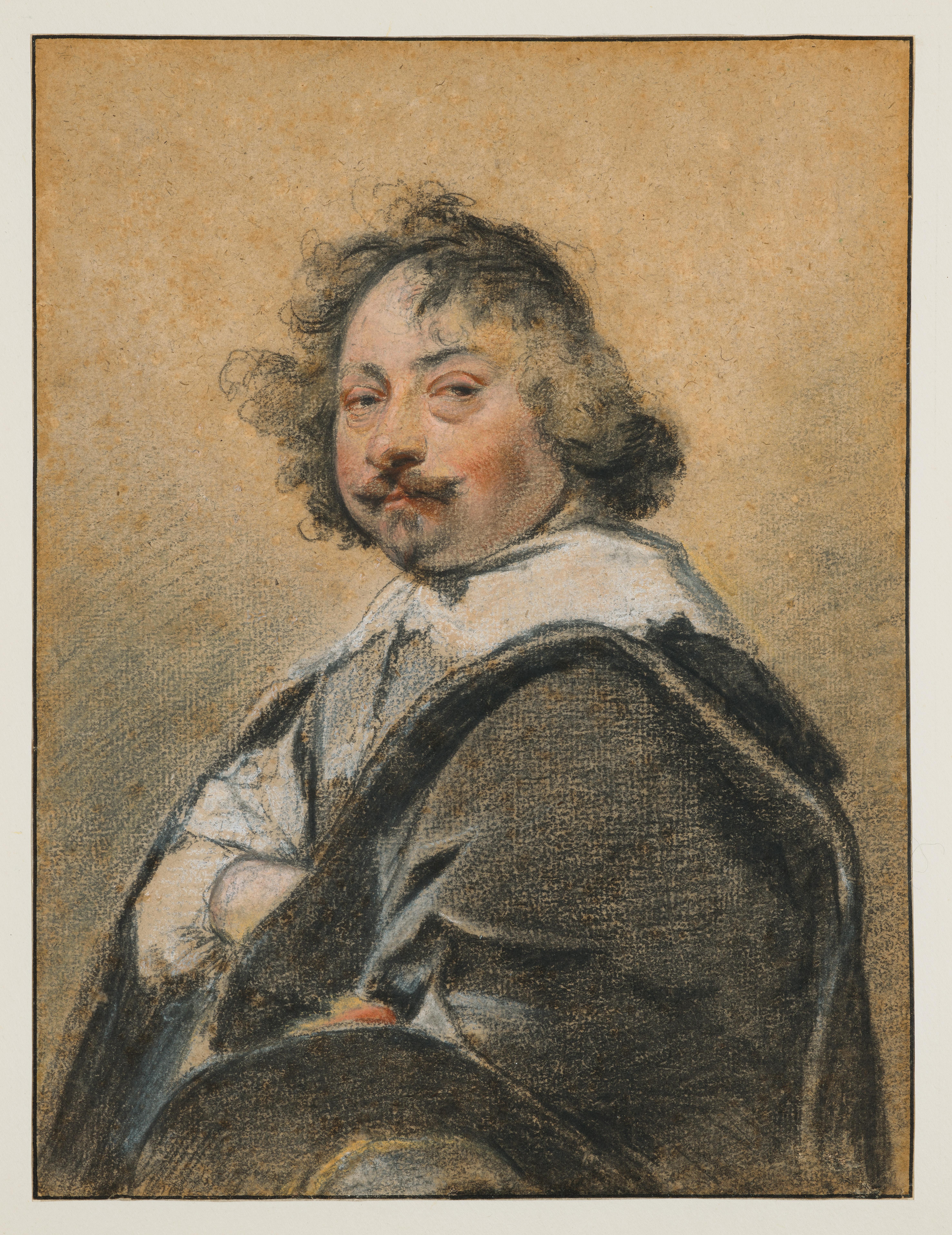 Simon Vouet - Portrait d\'homme de profil, tourné vers la gauche
