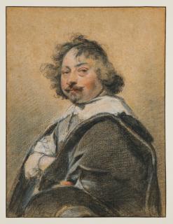 Simon Vouet - Portrait d\'homme de profil, tourné vers la gauche