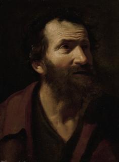 Simon Vouet - Portrait Of A Bearded Man, Looking Up