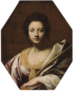 Simon Vouet - Portrait Of A Woman, Probably Ursula Da Vezzo, Sister-In-Law Of The Artist, As Saint Catherine