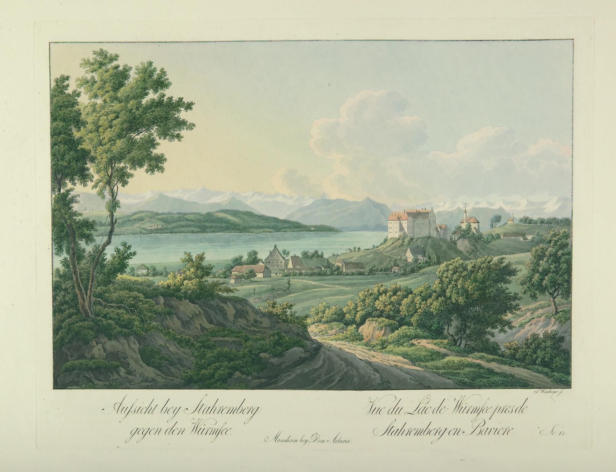 Simon Warnberger - Folge von 12 Bll. und Titel: „Ansichten von Bayern“.