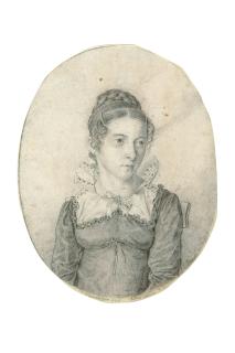 Simon Warnberger - Porträt einer jungen Frau mit Spitzenkragen.