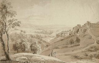 Simon Warnberger - Südliche Landschaft mit Reiter.