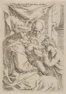 Simone Cantarini - Die heilige Familie mit dem Johannesknaben.