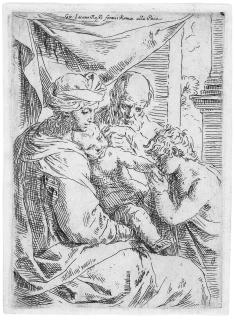 Simone Cantarini - Die Heilige Familie mit dem Johannesknaben.