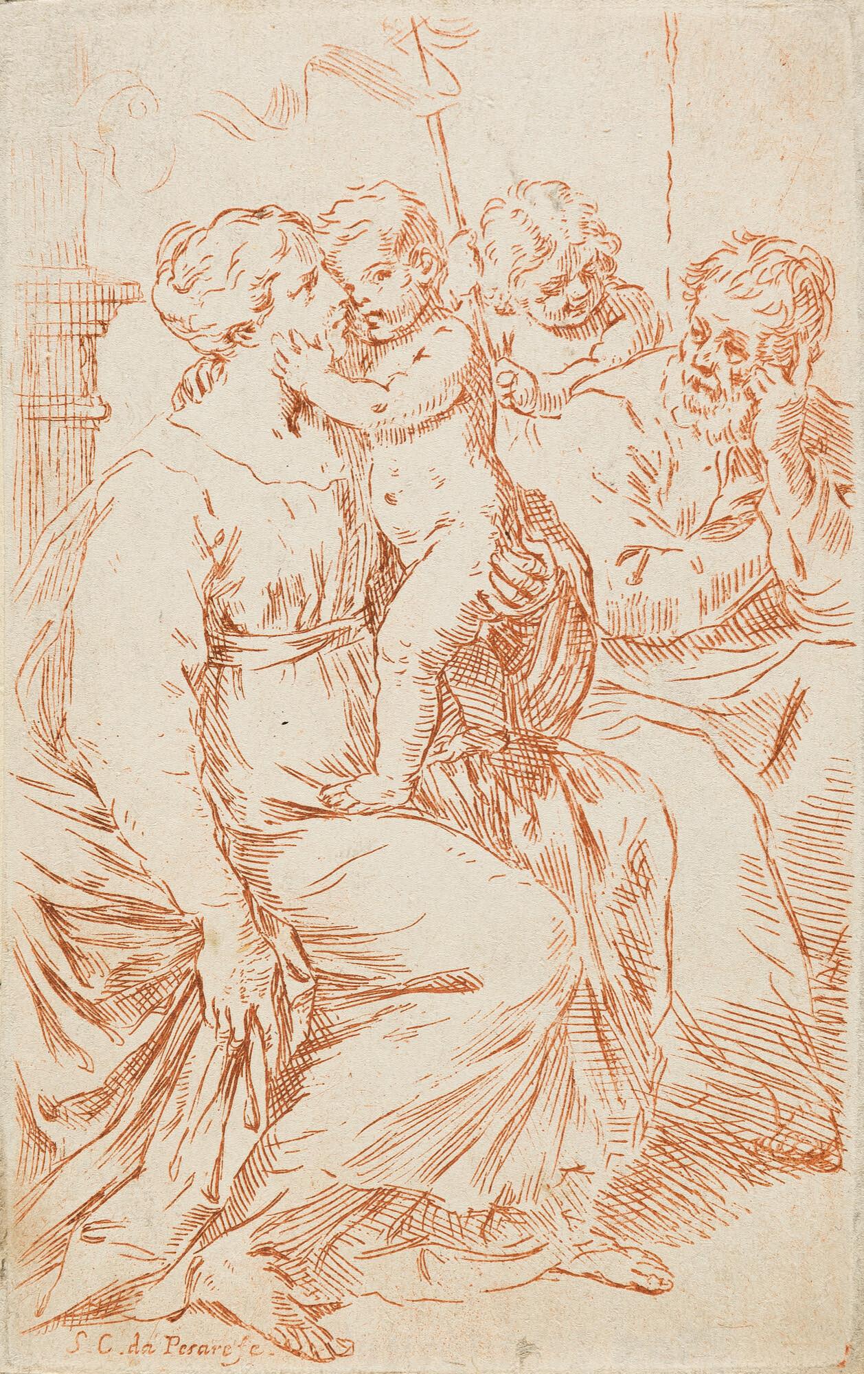 Simone Cantarini - Die heilige Familie.