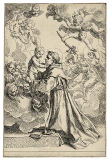 Simone Cantarini - Saint Anthony of Padua adoring the Christ Child in Glory
