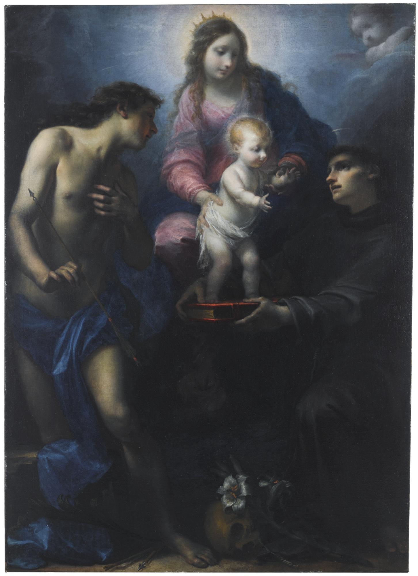 Simone Pignoni - The Virgin Presenting The Christ Child To Saint Anthony Of Padua With Saint Sebastian