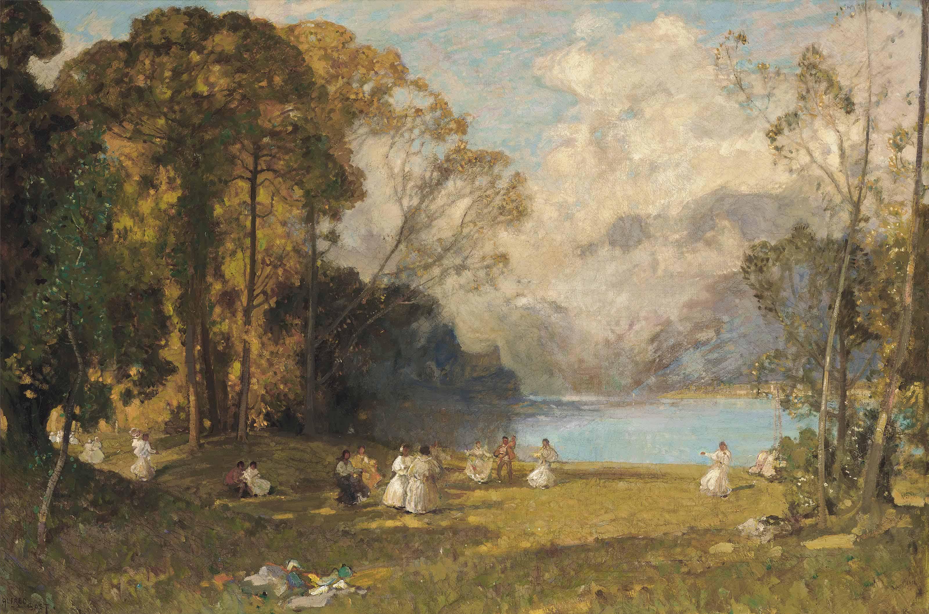 Sir Alfred East, R.A., R.I., P.R.B.A., R.P.E. - An Idyll Of Como