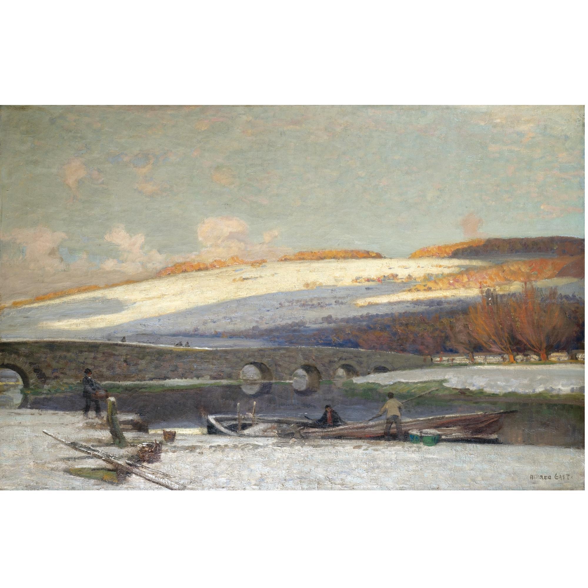 Sir Alfred East, R.A. - Amberley Bridge