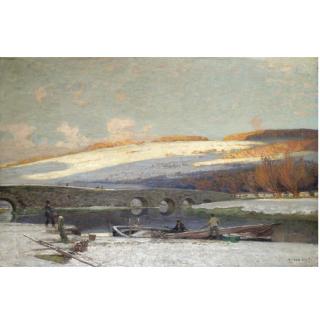 Sir Alfred East, R.A. - Amberley Bridge