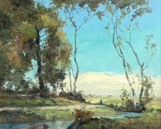Sir Alfred East, RA, RI, PRBA - The river in summer