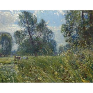 Sir Alfred J. Munnings, P.R.A. - British Landscape With Cows