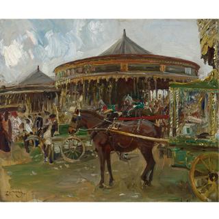 Sir Alfred J. Munnings, P.R.A. - British The Carousel
