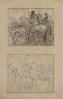 Sir Alfred James Munnings, K.C.V.O., P.R.A., R.W.S - Study of A Meet; And Study of A Hunt