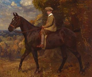 Sir Alfred James Munnings, P.R.A., R.W.S., P.R. - Master R.P. Harvey On Ladybird