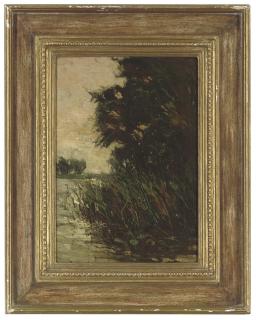 Sir Alfred James Munnings, P.R.A., R.W.S., R.P. - Reeds by a river bank, Mendlam, Harleston, Norfolk