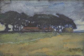 Sir Alfred James Munnings, P.R.A., R.W.S. - A farmstead at Stithians, Cornwall