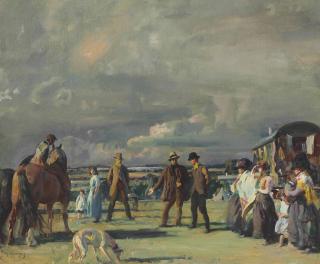 Sir Alfred James Munnings, P.R.A., R.W.S., - A Gypsy Encampment