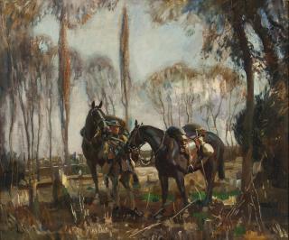 Sir Alfred James Munnings, P.R.A., R.W.S. - A Patrol In France, 1917