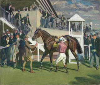 Sir Alfred James Munnings, P.R.A., R.W.S. - A Winner at Epsom